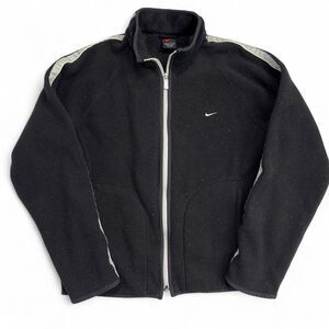 Nike Full Zip Fleece Jacket Men’s XS/Small Black Gray Trim 90s Made in Thailand